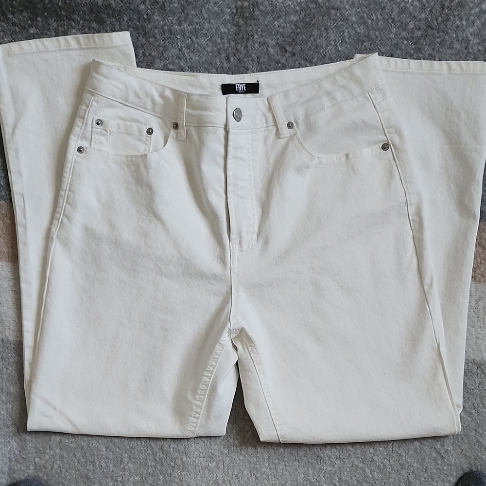 FRYE White High-Rise Straight Leg Denim Jeans - Size 8/29 - Clean Girl Vacation